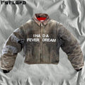Wholesale Custom Distress Work Cropped Bomber Jacket Vintage Casual Washed Duck Canvas Carpenter Trucker Cargo Jacket Men