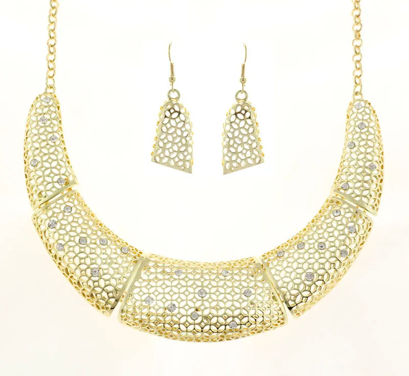 NS8754 Hot Sale Women Fashion Jewelry Set Alloy Choker Necklace Earrings Set