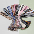 Jingcan crystal 90 colors bohemian women embroidery bracelets with letters fashion woven friendship bracelet