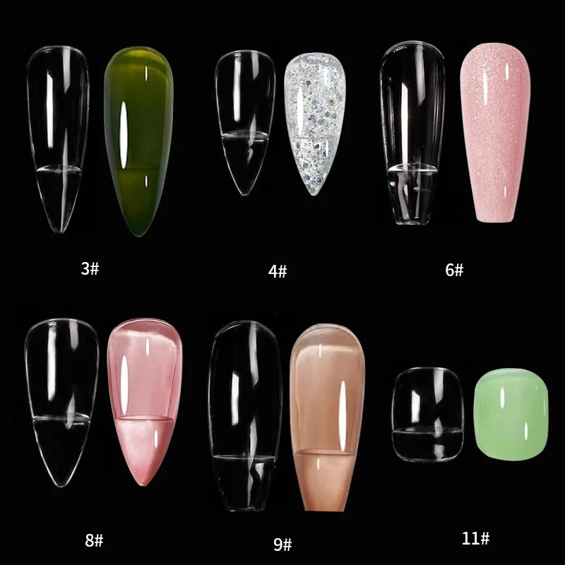 Natural Clear Color DIY Nail Art Display Chart 240 Tips Per Bag Almond Coffin Square Stiletto Nail Polish Color Display  Chart