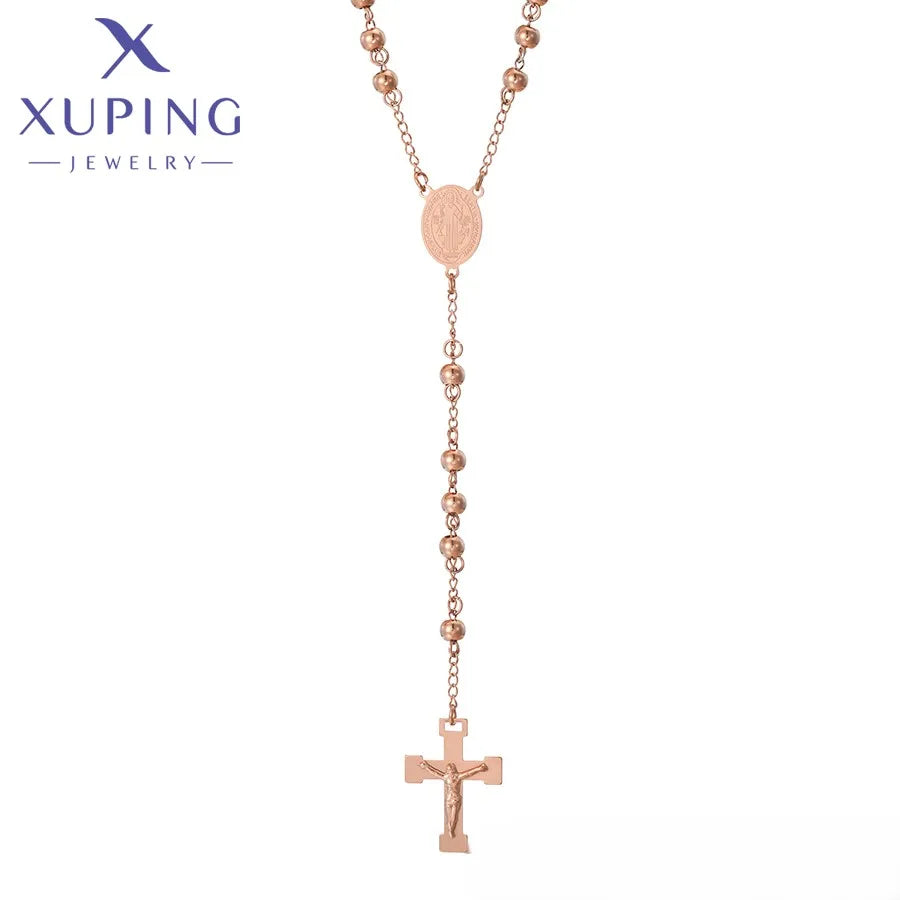 T000928190 XUPING JEWELRY Rose Gold Color Ancient Stainless Steel Women Fashion Chain Custom Gold Plated Jewelry Necklaces