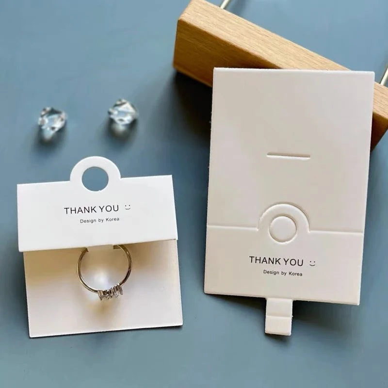 Fashionable Rings Jewelry Women Paper Card Folded Thank You Jewelry Card Ring Card