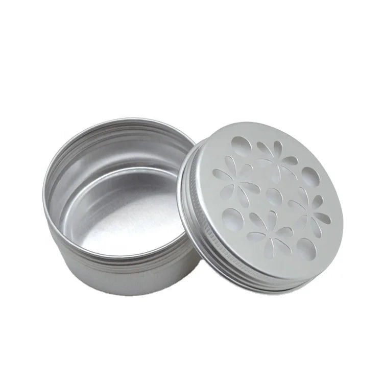 Empty 80ml Cosmetic Aluminum Tin Jar Screw Round DIY Soap Metal Packaging Makeup Aluminum Cream Container with Hollow Lid