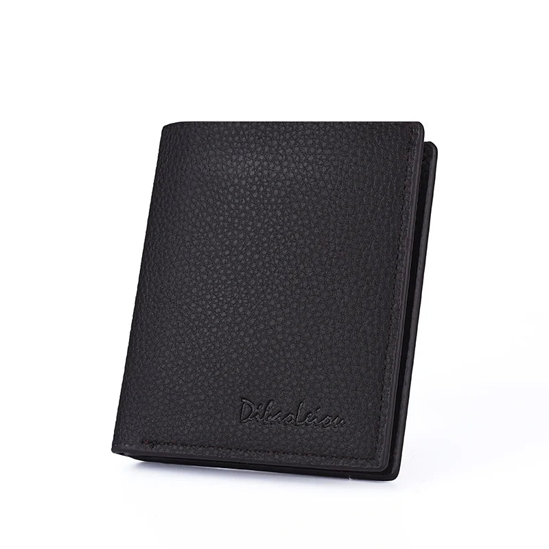 2026 Handmade Compact Luxury Premium PU Leather Zipper Short Wallet for Men