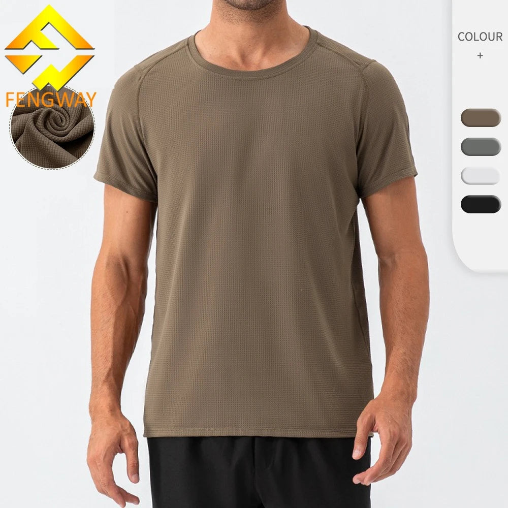 Custom Logo Men's Summer Breathable Quick Dry Compression Gym T-shirt-Spandex/Polyester Material Skinny Fit