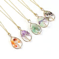 Handmade Crystals Tree of Life Pendant Teardrop Wire Wrap Chip Gemstone Stone Pendants Charms for NECKLACES Jewelry Making