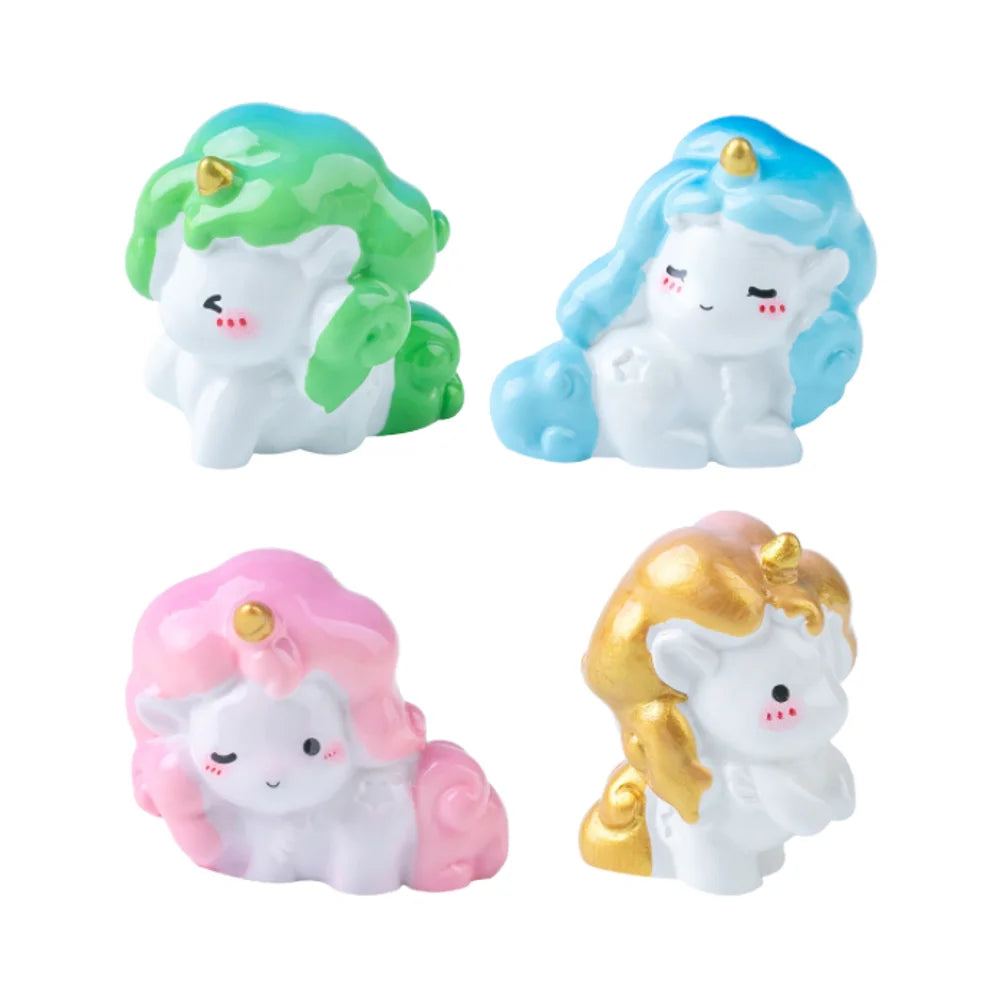 New Fantasy Car Interior Garden Decoration Animal unicorn Collection Statue Mini Resin Animals Bulk Decorative small kids toys