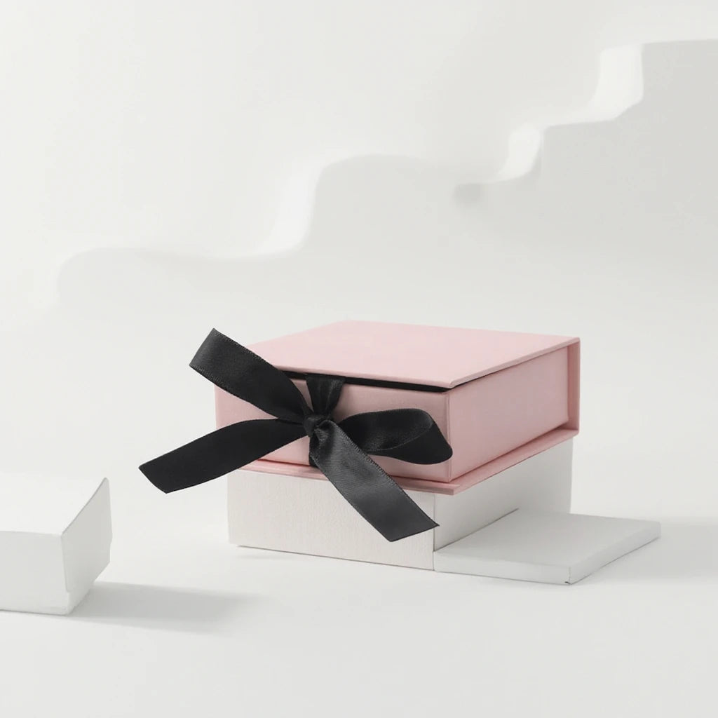 Wholesale Book Shape Luxury Gift Case Ring Box Paper Rigid Packaging for Earrings Jewelry with Ribbon
