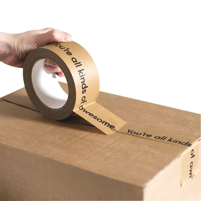 Wholesale Brown Kraft Paper Cute Compostable Customized Packing Tape