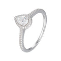 Peishang Wholesale Jewelry 925 Sterling Silver Rhodium Plated Geometric Drop Shape Teardrop Moissanite Ring for Women Wedding
