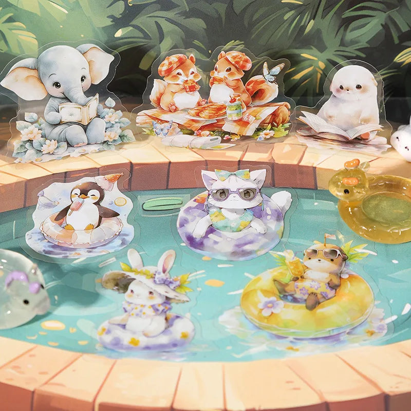 15 Sheets Per Pack of Double White Ink Sticker Pack Critter Party Series Cure Style Main Picture 6 Models