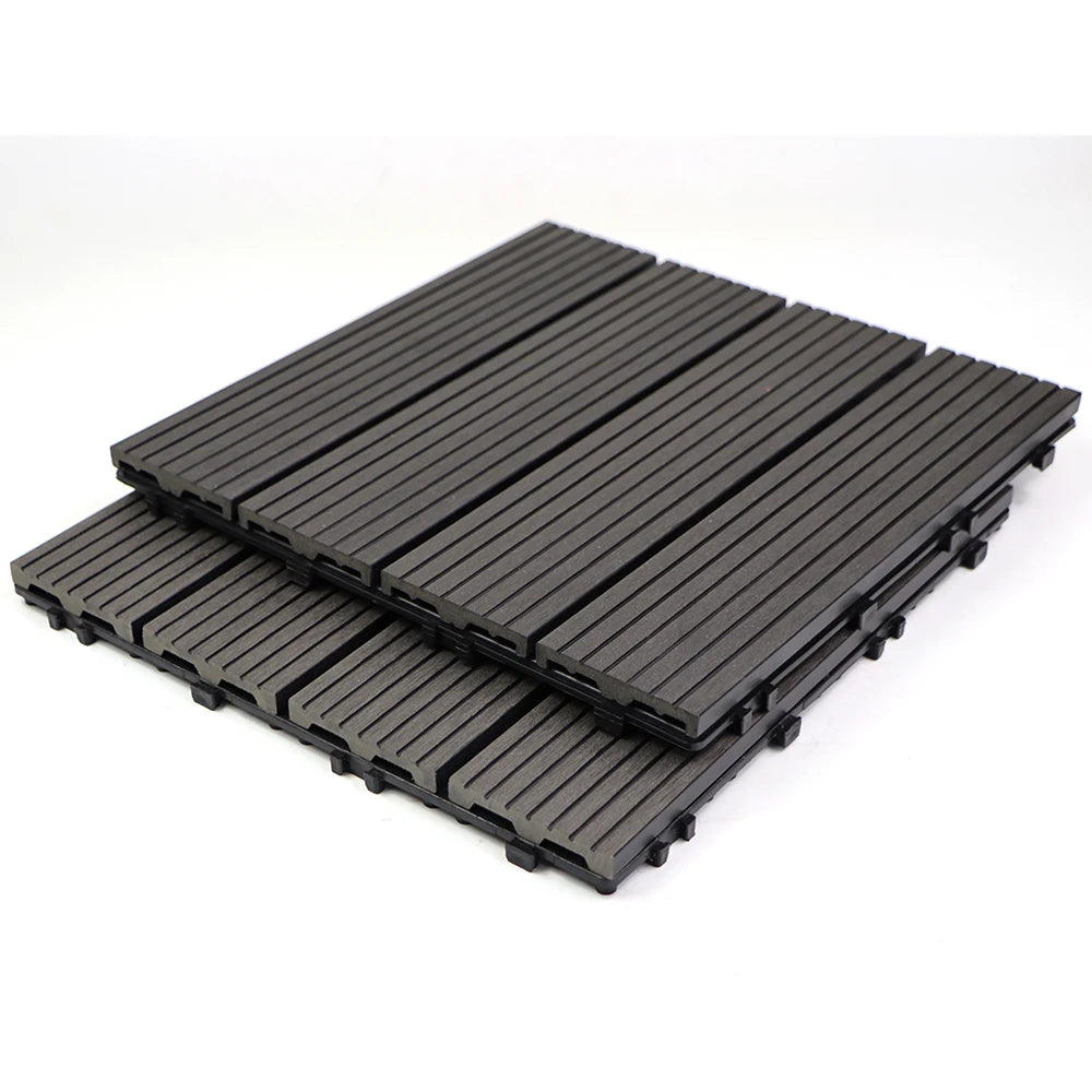 Eco-Friendly Interlocking Square Wooden Deck Tiles Garden Outdoor Decking European Style Waterproof Anti-Slip Wood Wood Grain