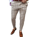 New Fashion Men's Stylish Fashion Work Pants Trousers Autumn Plaid Slim Fit Design Plus Size Men's Jogger Pants