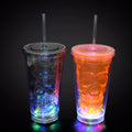 16oz/450ml Eco-Friendly Promotion Double-layer Colored Ghost Head Skull Cup Luminous Plastic Tumbler with Lid Straw for Party