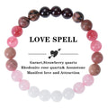 Wholesale Healing Garnet Strawberry Quartz Rhodochrosite Tiger Eye Gemstone Crystal Beaded Stretch Yoga Natural Stone Bracelet
