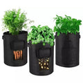 Vegetable Potato Planting Bag Felt with Side Window 7 Gallons Fabric Grow Pots 30 Liters Black