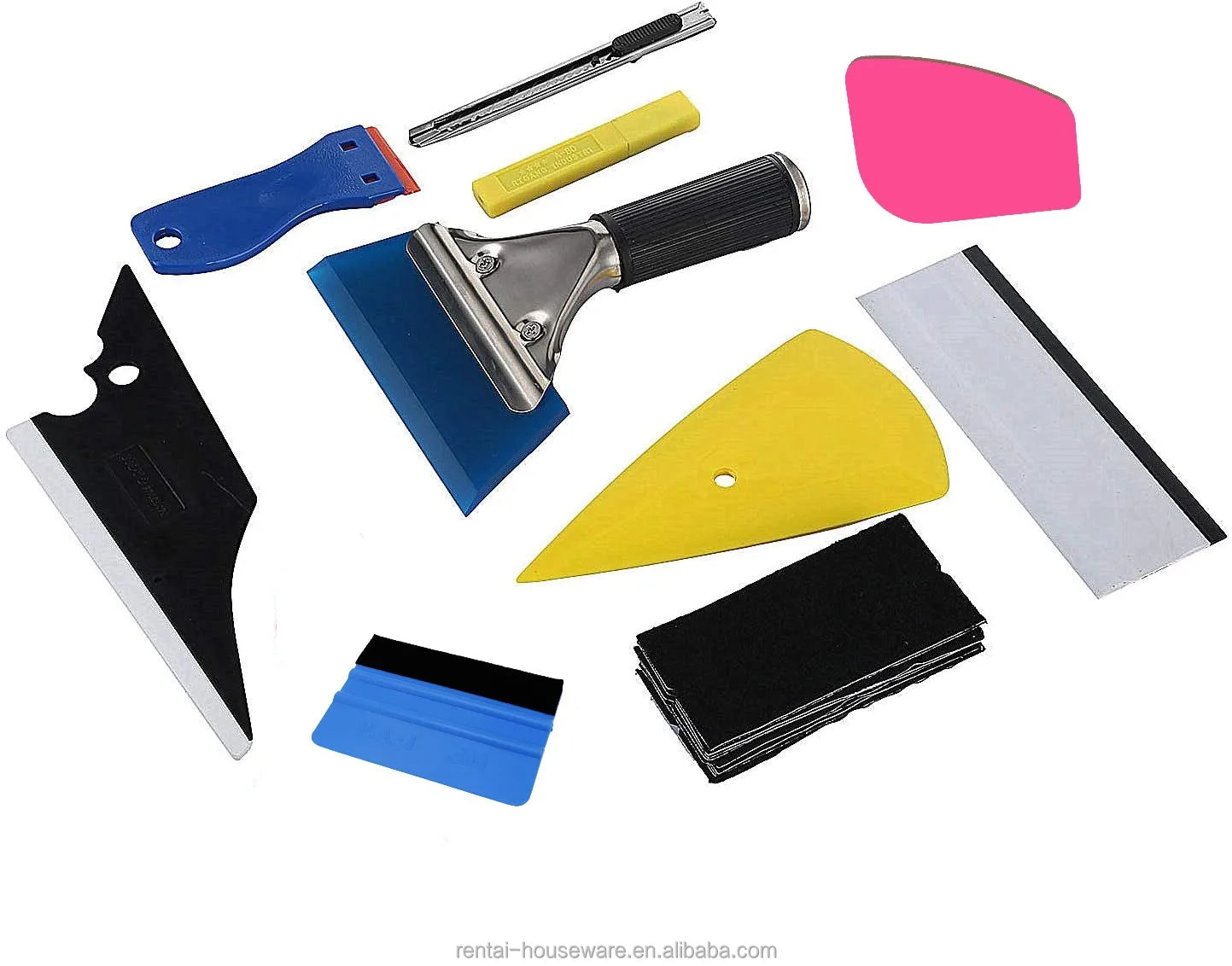 Flexible Car Wraps Vinyl Tools Kit Vehicle Applicator Kit for Window Tint Film Install Wallpaper Tools
