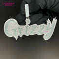 Customized Two Tone S925 Ice Out D VVS  4.25inches Letter  Hiphop Moissanite Pendant Pass Diamond Tester  Moissanite Jewelry