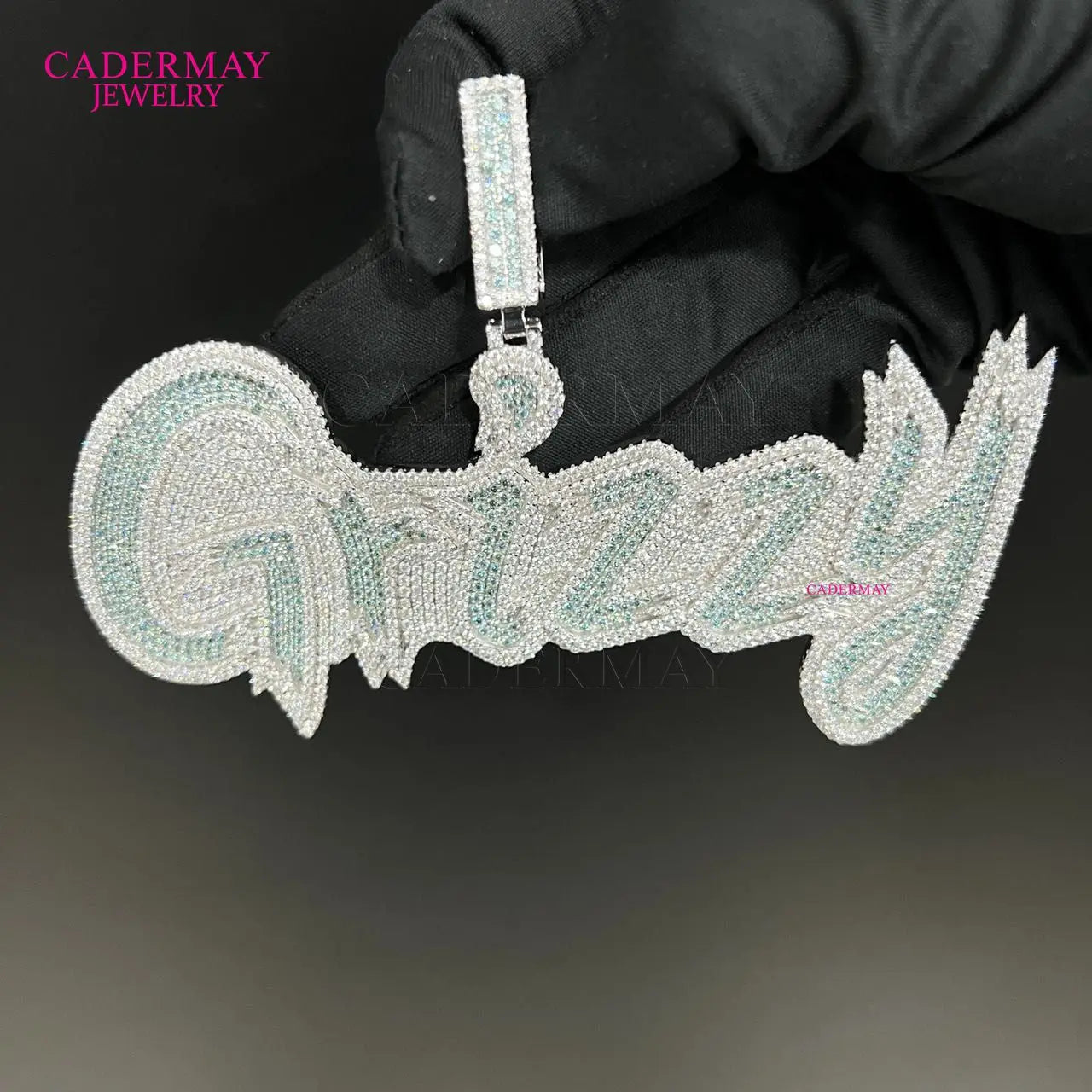 Customized Two Tone S925 Ice Out D VVS  4.25inches Letter  Hiphop Moissanite Pendant Pass Diamond Tester  Moissanite Jewelry