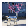 Custom Welded Stainless Steel Abstract Deer Sculpture for Garden and Indoor Decor Mirror Polished