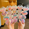 2021 New love Boxed Cartoon Small Flower Hair Clip Girl Elastic Disposable Rubber Band 4 Box Set Wholesale