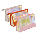 Custom Portable Holographic PU Leather Cosmetic Pouch New Design Fashion Beauty Sparkle Zipper OEM Toilet Wash Makeup Brushes