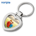 Novel Design Accept Customization Heart-shape Sublimation Metal Photo Keychain