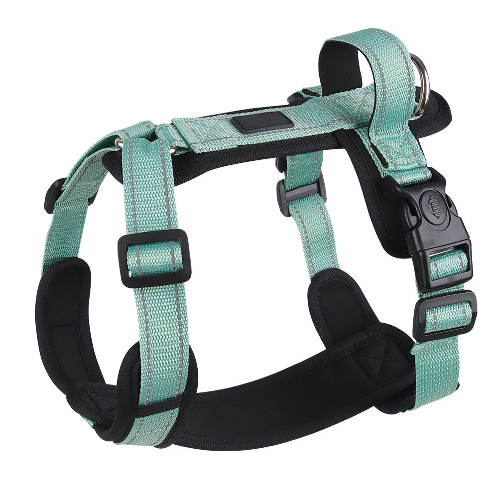 2024  Breathable Custom Mesh Nylon Solid Reflective Dog Harness Manufacturers No Pull Dog Harness