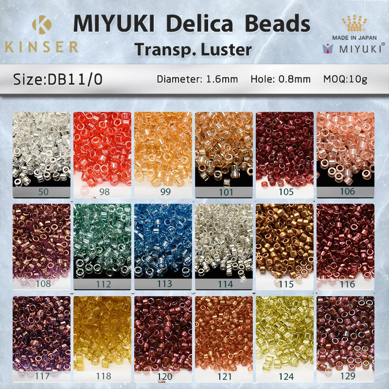 Miyuki Delica Beads 1.6 mm [18 Color Transp.Luster  1 ]10g Pack