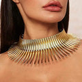 Tribal African Collar Choker Necklace Gold Hyperbole Statement Necklace Bib Chunky Necklaces for Women