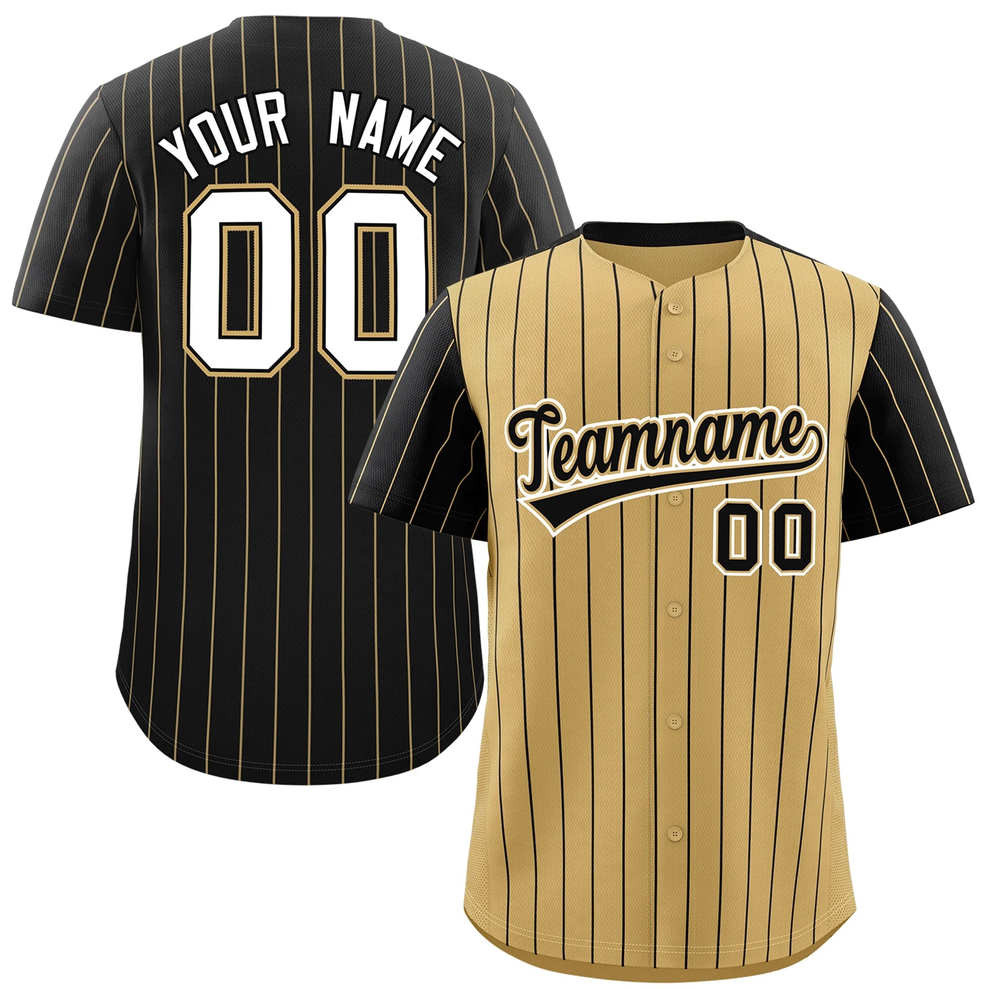 Authentic Block Style Pinstripe Baseball Jersey Custom Color Two-Tone Breathable Jersey Plus Size Softball Wear