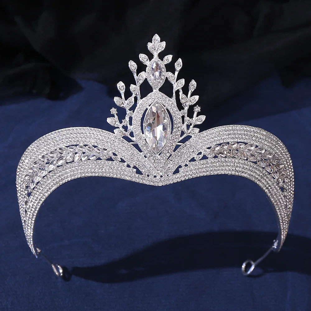 Bridal Princess Birthday Crystal Tiaras Rhinestone Silver Tiaras Crown Bridal Hair Accessories