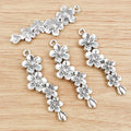 5pcs/lot 56x15mm Antique Silver Plated Flower Style Handmade Charms Pendant:DIY Jewelry Making Findings for Bracelet Necklace
