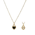 DAIHE 2024 Fashion Jewelry Necklaces Double Sided Black White Heart Pendant Fritillary Necklace