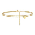 Hot Sales 14K Gold Plated Dainty Layered Heart Initial Anklets Ankle Bracelets for Women and Teen Girls