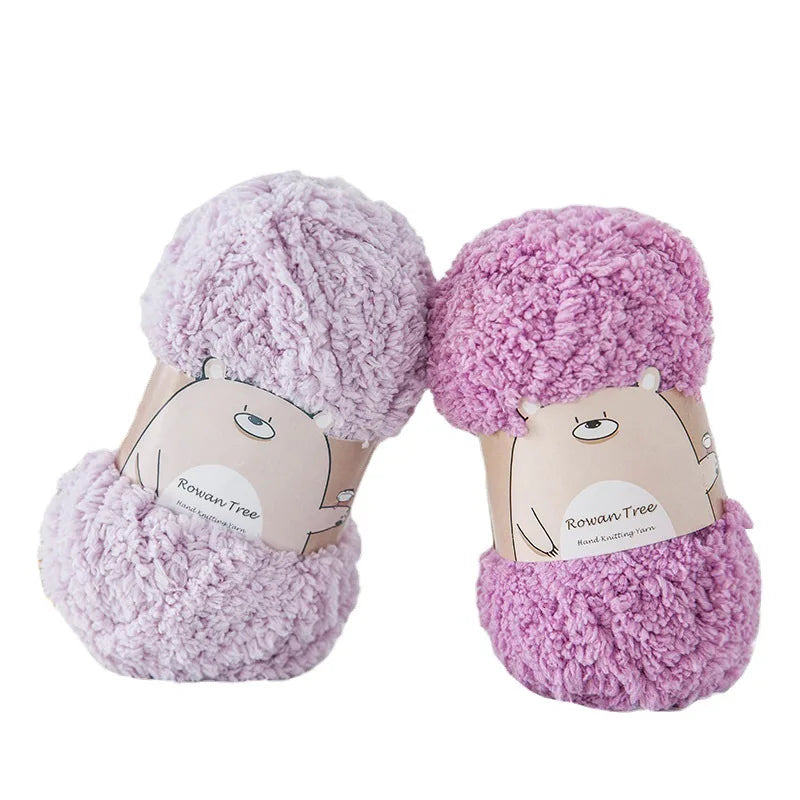 Wholesale Dyed High Tenacity Strong Comfortable Texture Chenille Pure Polyester Hand Knitting Crochet Fluffy Yarn for Baby
