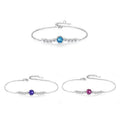 925 Silver Heart of the Sea Crystal Bracelet Rhodium Plated Trendy Bangles with Pearls and Diamonds for Gift Party