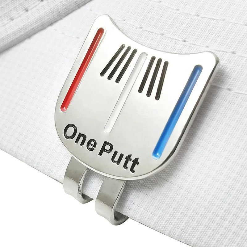 One Putt Magnetic Golf Ball Marker Hat Clip Set Unique Design Golf Ball Markers Divot Tool Accessories