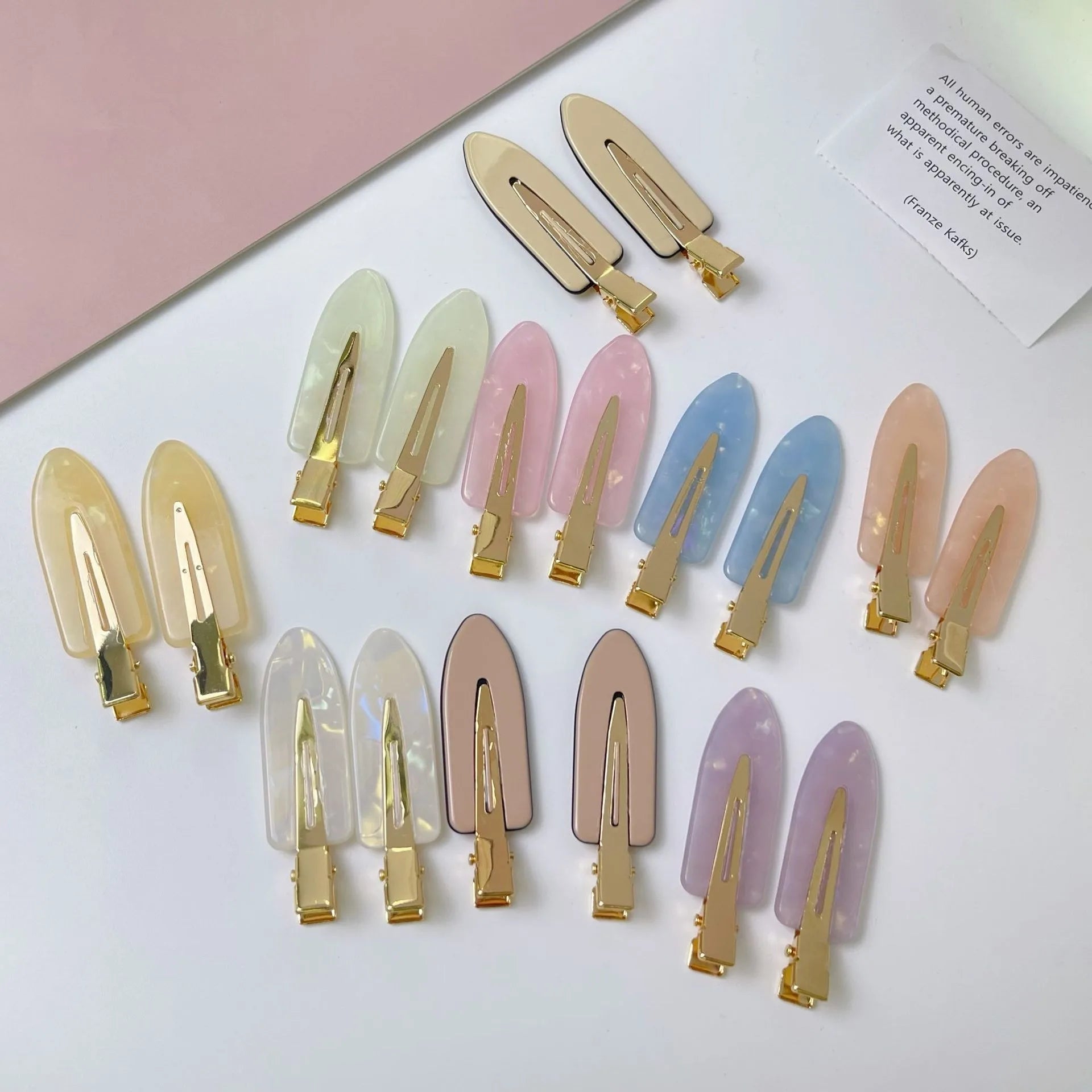 Wholesale Korean Acetate Hair Clip Fashion Cute No Crease Hair Clips Customizable Logo Girls Bangs Hair Clip
