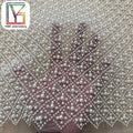 Luxury French White Pearl Bridal Lace Fabric Women Wedding Dress Tulle Heavy Beaded Lace Fabric