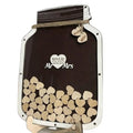Bamboo Wood Wedding Guest Book with Engraved Signage Elegant Cover for Your Special Day