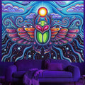 Customized Uv Wall Tapestry Fabric Trippy Hippie Tapestry Wall Hanging Black Light Spiritual Tapestry