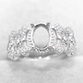 Semi Mount 6*8mm Sterling Silver Ring Empty Frame Blank Support Claw Setting S925 Base Holder Without Center Stone for DIY Inlay