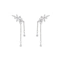 INS Fashion Korean 925 Silver Needle Long Tassel Zircon Jewelry Earrings for Women