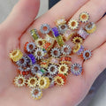 CZ8706  Large Hole Platinum 18k Gold Plated Rainbow Cubic Zirconia Micro CZ Baguette Spacer BeadsDiamond Pave Tube Spacers