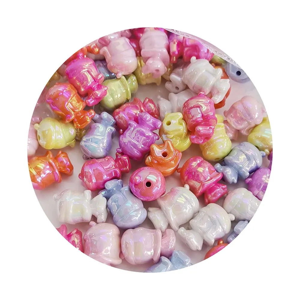 UV Colors Cartoon Acrylic Beads Colorful Beautiful Beads Cute Pen Beads Handmade Jewelry Accessories Girls