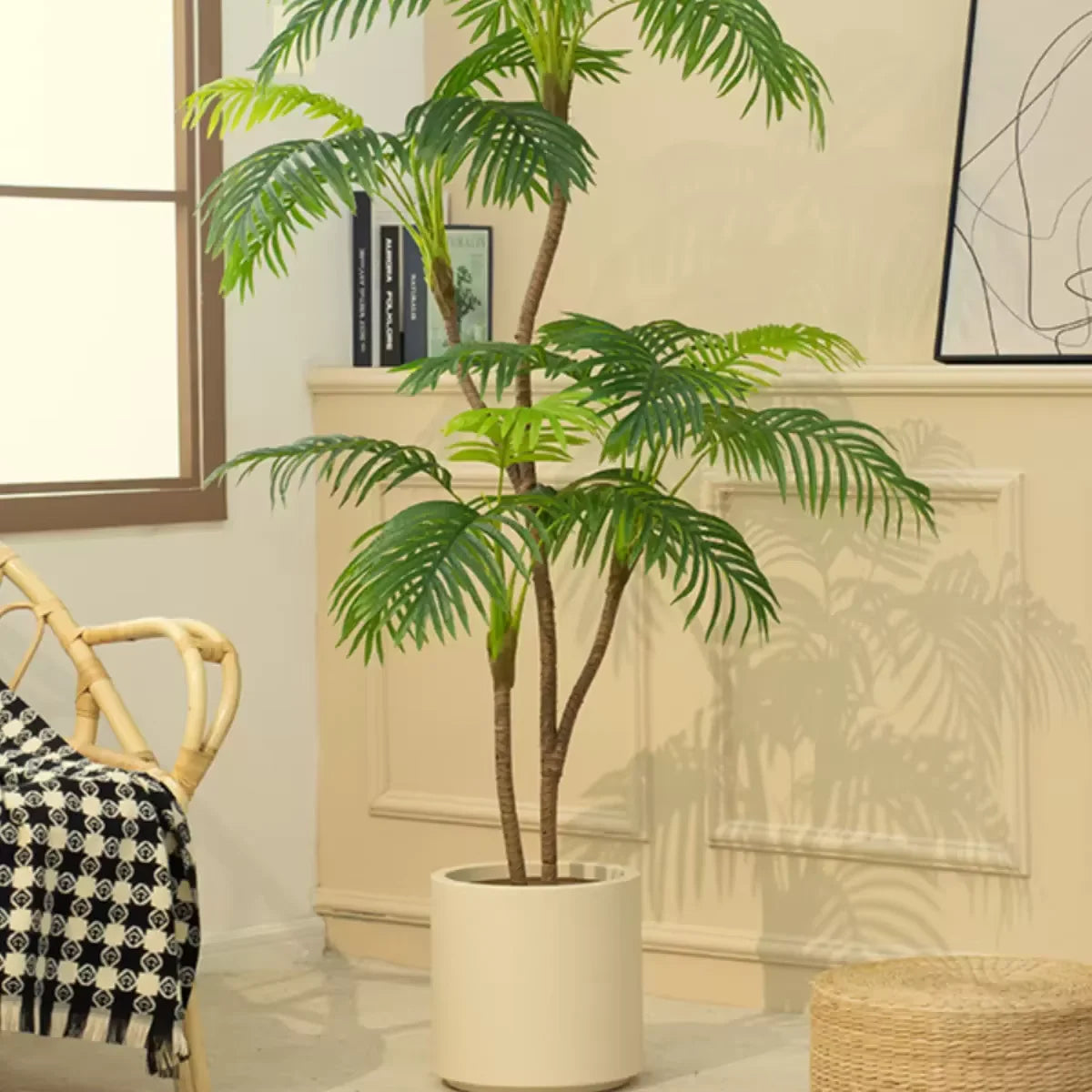 Simulation Green Palm Tree Garden Indoor Artificial Plant Bonsai High-end Plastic Bionic Palm Tree Pot Decoration