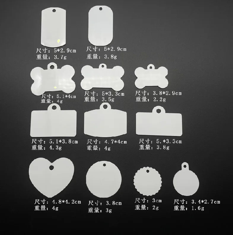 Custom China Supplier Wholesale Manufacturer Gloss White Custom Dog Tags Blanks Sublimation Printable Pet Tag Pendant