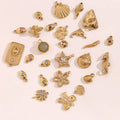 Small Zodiac 18K Gold Plated Charm Charms Gemstone Bracelets Bulk Mom Breathe Bow Zirconia Necklace Beads Jewelry Chain
