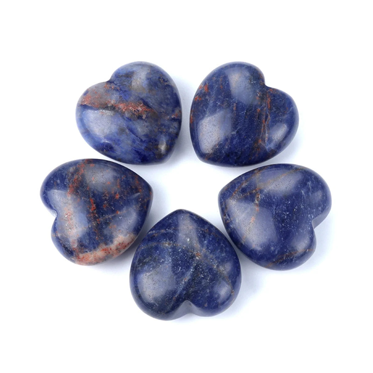 New Designer Trendy Custom Fashion Natural Sodalite Carved Heart-Shape Ornament Handmade DIY Decoration